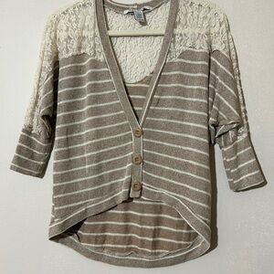 American Rag Cream Lace Cardigan
